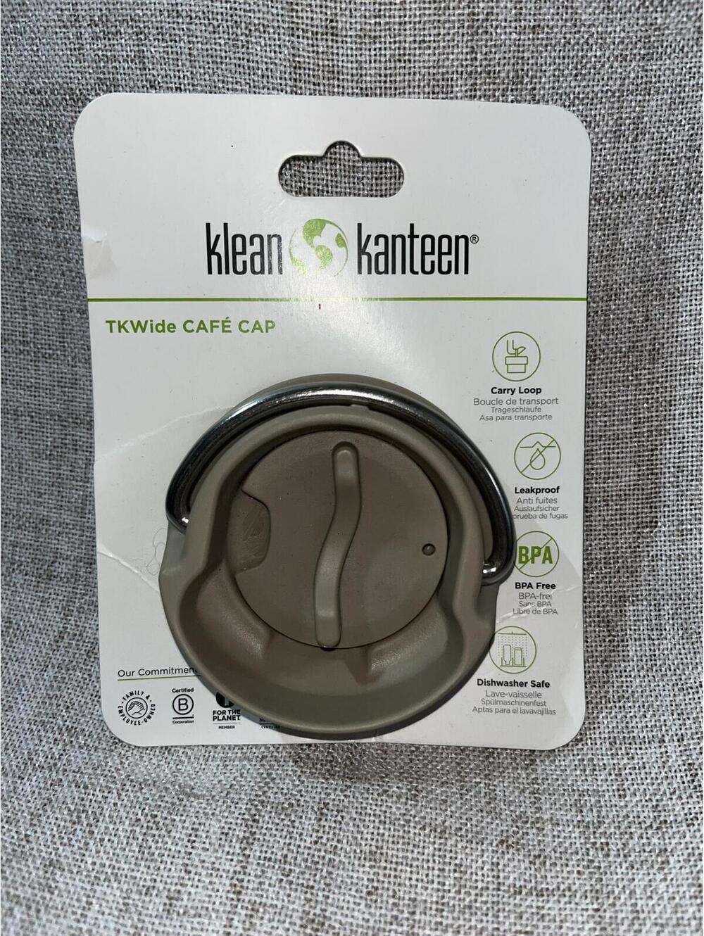 Klean Kanteen TKWide Cafe Cap taupe NEW w/ hang card